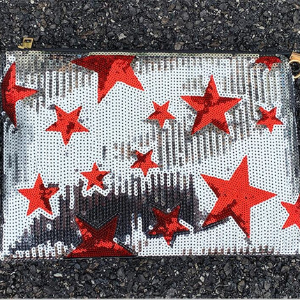Women's Star Pattern Sequined Clutch - Wnkrs
