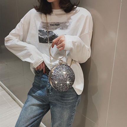Crystal Diamonds Round Bag - Wnkrs