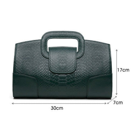 Snake Patterned Cowhide Leather Clutch Bag for Women - Wnkrs