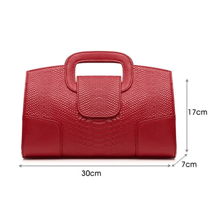 Snake Patterned Cowhide Leather Clutch Bag for Women - Wnkrs