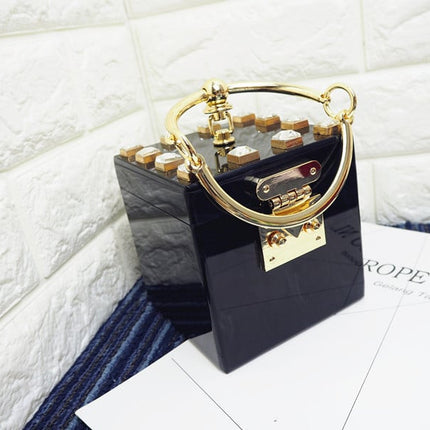 Acryllic Ring Handle Box Bag - wnkrs