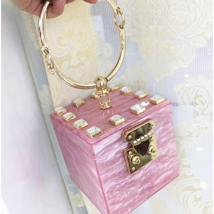 Acryllic Ring Handle Box Bag - wnkrs
