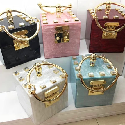 Acryllic Ring Handle Box Bag - wnkrs