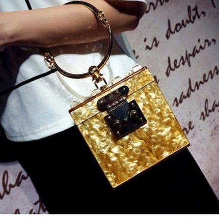 Acryllic Ring Handle Box Bag - wnkrs