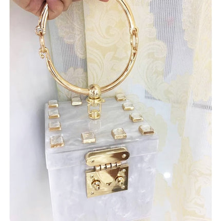 Acryllic Ring Handle Box Bag - wnkrs