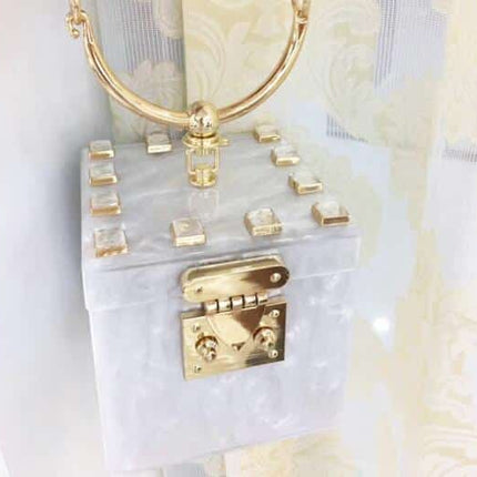 Acryllic Ring Handle Box Bag - wnkrs