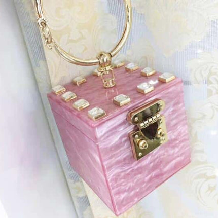 Acryllic Ring Handle Box Bag - wnkrs