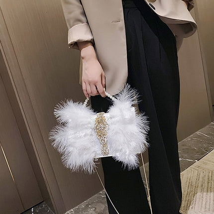 Women's Fur and Pearls Mini Evening Bag - Wnkrs