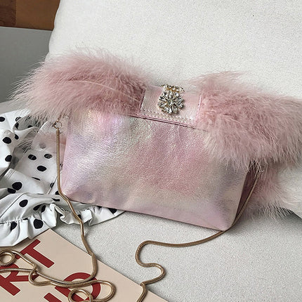 Women's Fur and Pearls Mini Evening Bag - Wnkrs