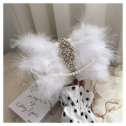 Women's Fur and Pearls Mini Evening Bag - Wnkrs