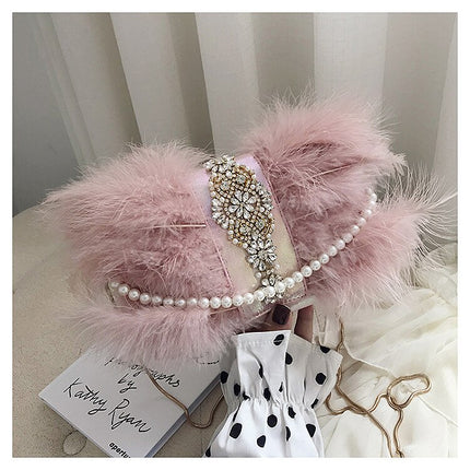 Women's Fur and Pearls Mini Evening Bag - Wnkrs