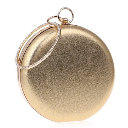 Women's Metallic Round Evening Bag - Wnkrs