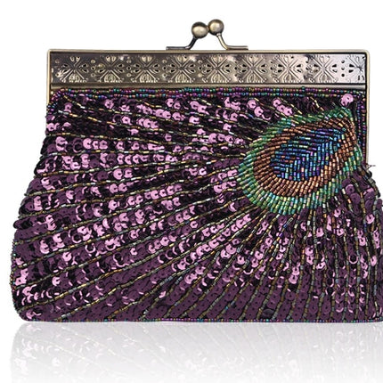 Women's Peacock Sequined Clutch - Wnkrs