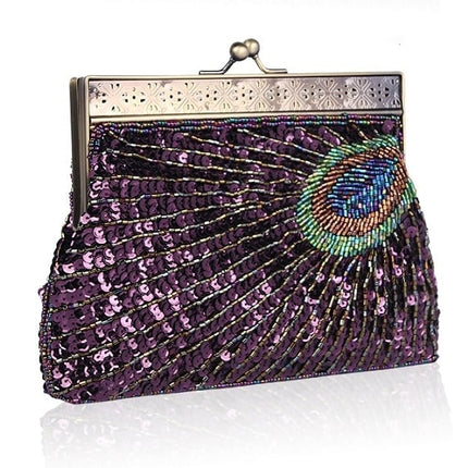 Women's Peacock Sequined Clutch - Wnkrs
