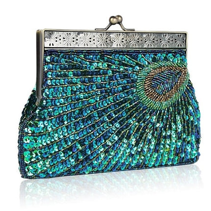 Women's Peacock Sequined Clutch - Wnkrs