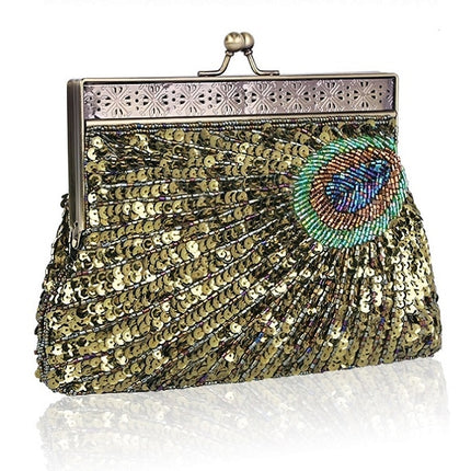 Women's Peacock Sequined Clutch - Wnkrs