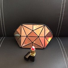Geometric Style Holographic Mosaic Cosmetic Bag - Wnkrs