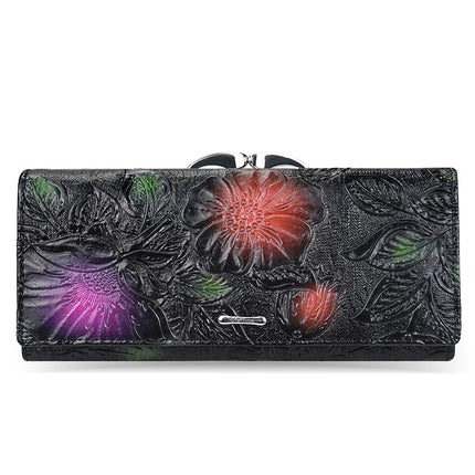 Luxury Floral Patterned Genuine Leather Women's Wallet - Wnkrs