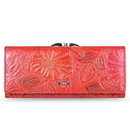 Luxury Floral Patterned Genuine Leather Women's Wallet - Wnkrs