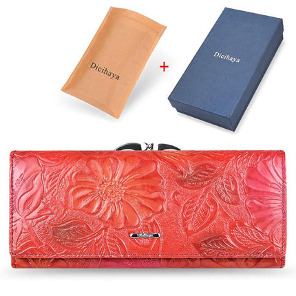 Luxury Floral Patterned Genuine Leather Women's Wallet - Wnkrs