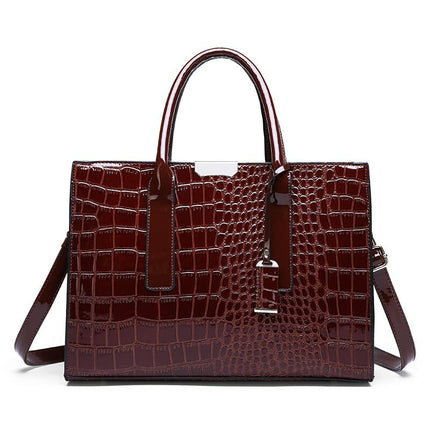 Women's Luxury Crocodile Patterned Handbag - Wnkrs
