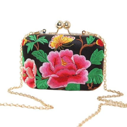 Women's Colorful Floral Embroidery Clutch - Wnkrs