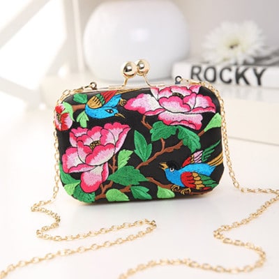 Women's Colorful Floral Embroidery Clutch - Wnkrs