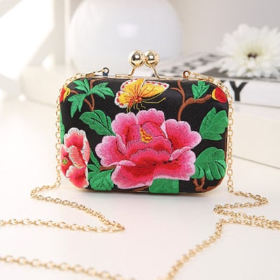 Women's Colorful Floral Embroidery Clutch - Wnkrs