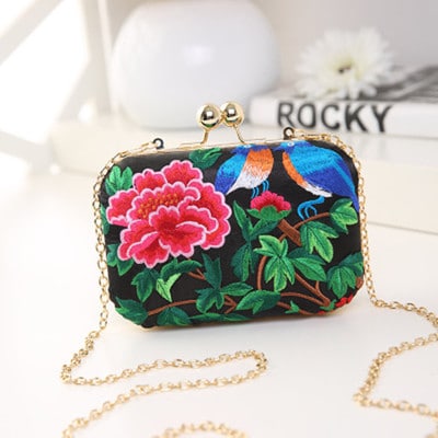 Women's Colorful Floral Embroidery Clutch - Wnkrs