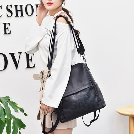Women's Simple Leather Backpack - Wnkrs