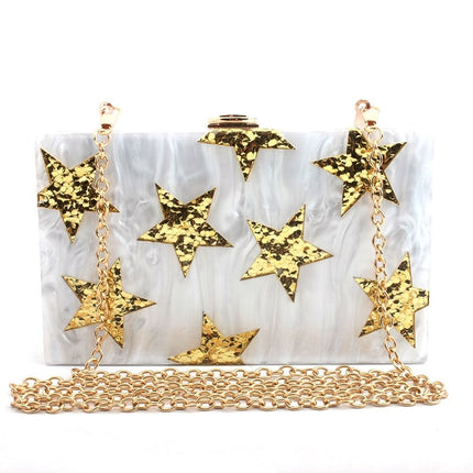 Women's Golden Stars Design Clutch - Wnkrs