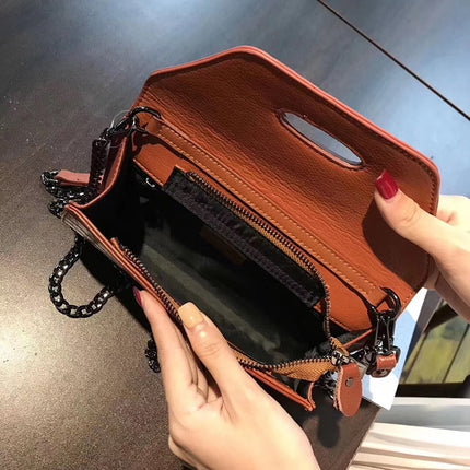 Women's Genuine Leather Clutch Bag with Crocodile Pattern - Wnkrs