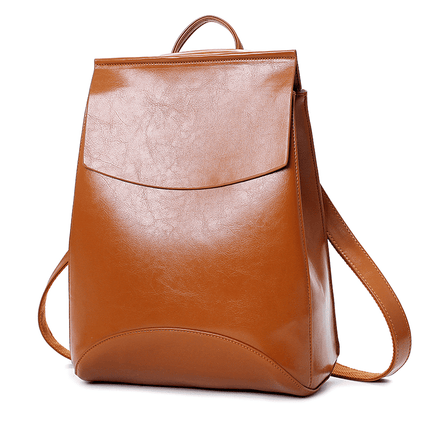 Women's Casual Leather Backpack - Wnkrs