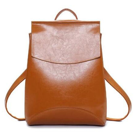 Women's Casual Leather Backpack - Wnkrs