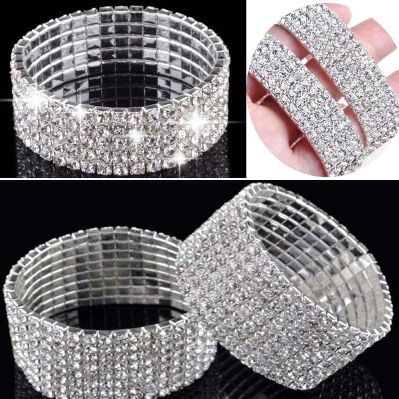 Full Rhinestone Elastic Bracelet for Women