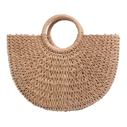 Women's Half Moon Woven Rattan Bag - Wnkrs