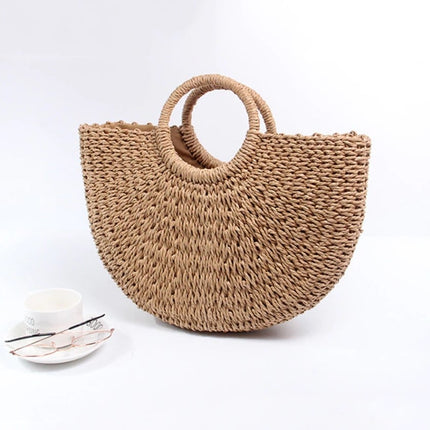 Women's Half Moon Woven Rattan Bag - Wnkrs