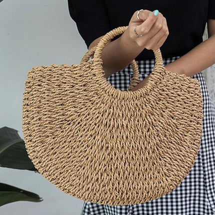 Women's Half Moon Woven Rattan Bag - Wnkrs