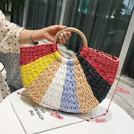 Women's Half Moon Woven Rattan Bag - Wnkrs
