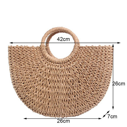 Women's Half Moon Woven Rattan Bag - Wnkrs