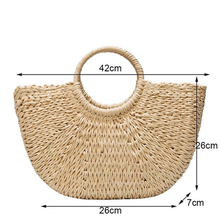 Women's Half Moon Woven Rattan Bag - Wnkrs