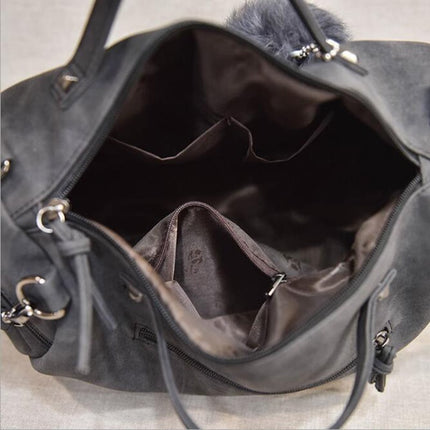 Women's Leather Bag with Pompom - Wnkrs