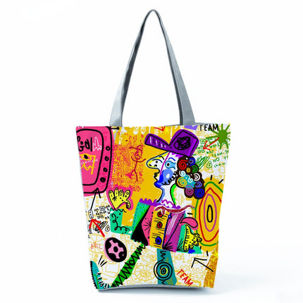 Women's Beach Printed Canvas Handbags - Wnkrs