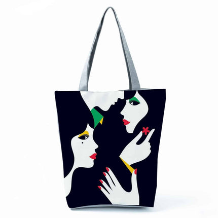 Women's Beach Printed Canvas Handbags - Wnkrs