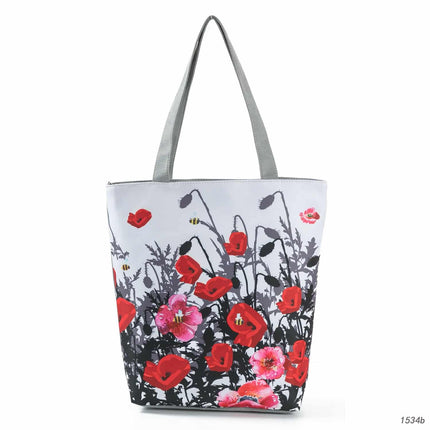 Women's Beach Printed Canvas Handbags - Wnkrs
