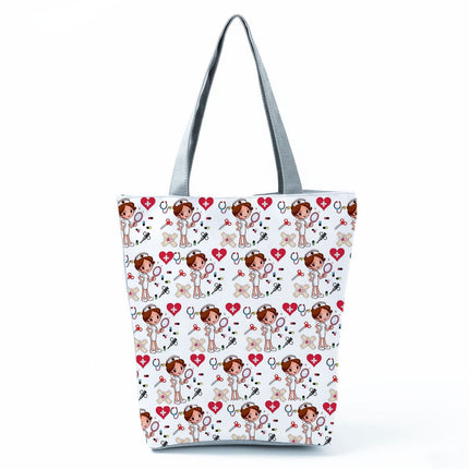 Women's Beach Printed Canvas Handbags - Wnkrs