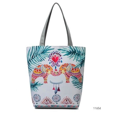Women's Beach Printed Canvas Handbags - Wnkrs