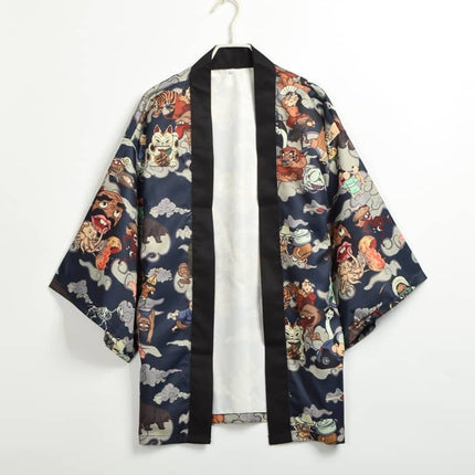 Cartoon Printed Japanese Short Kimono - Wnkrs