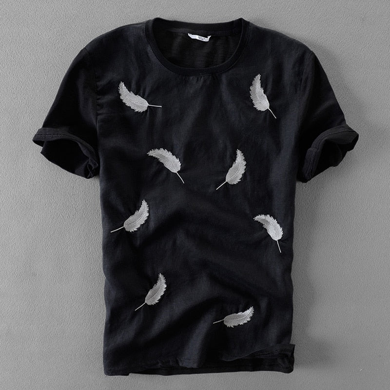 Cotton Men's T-shirt with Embroidery