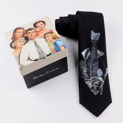 Men's Black and White Graphic Neck Tie - Wnkrs